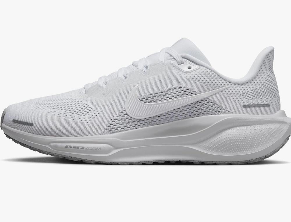 Nike Women's Pegasus 41 White/White/Pure Platinum/Metallic Silver 10 Medium